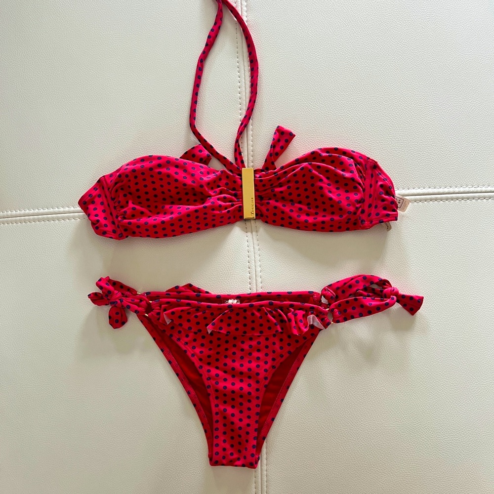 Pink Bikini with Gold Accents